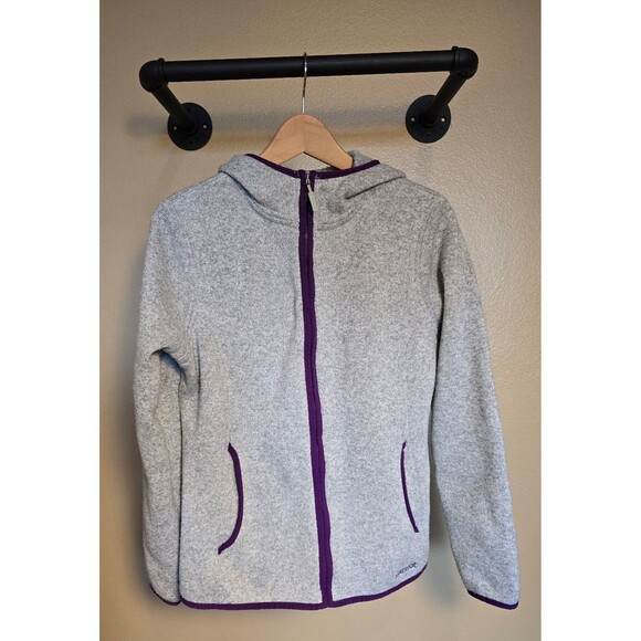 Marmot Women's  Full-Zip Fleece Hoody. Size large gray and purple - Picture 1 of 10